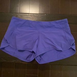 Lululemon blue speed up shorts 2.5 inch